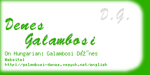 denes galambosi business card